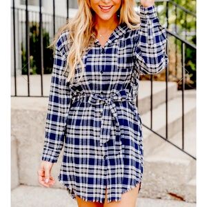 Brand new never worn Pink Lily Botique Fall flannel plaid dress.